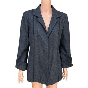 Harve Benard vintage wool blend gray open front blazer size 12